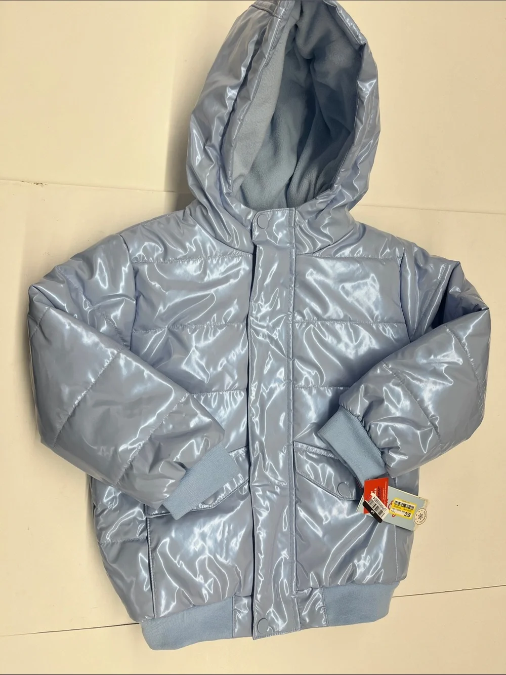 NEW Cat & Jack Girls Cozy Lined Hooded Puffer Jacket Wind-Resistant Coat